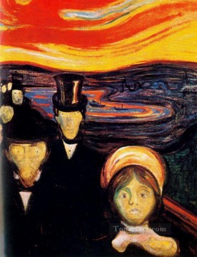 抽象的かつ装飾的 Painting - 不安 1894年 エドヴァルド・ムンク 表現主義